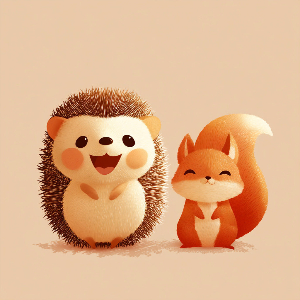 Midjourney Prompt Base Pack: Cute Adorable Cartoon Animal Couples