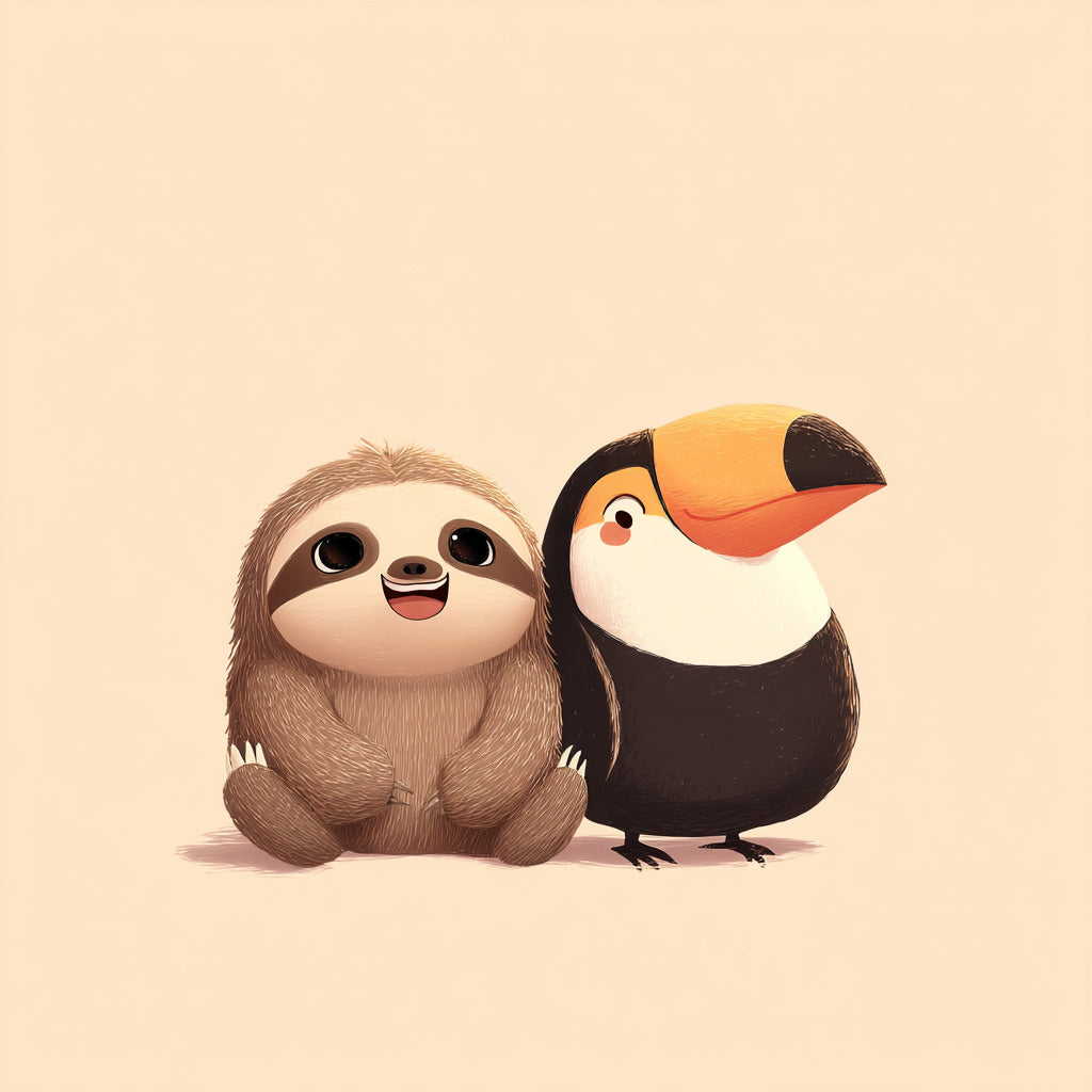 Midjourney Prompt Base Pack: Cute Adorable Cartoon Animal Couples