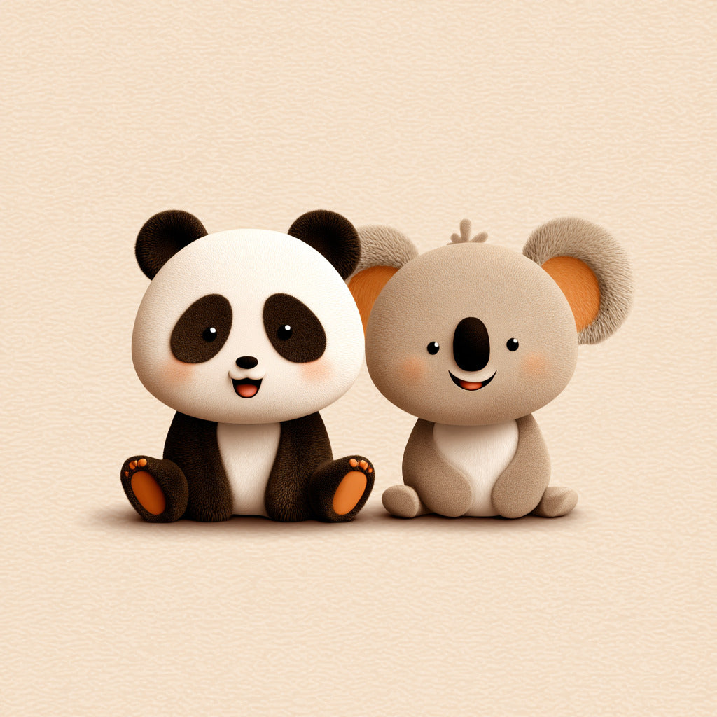 Midjourney Prompt Base Pack: Cute Adorable Cartoon Animal Couples
