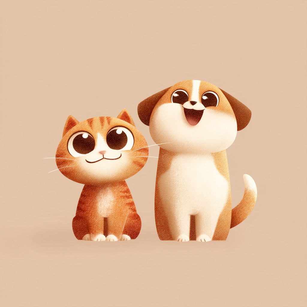 Midjourney Prompt Base Pack: Cute Adorable Cartoon Animal Couples