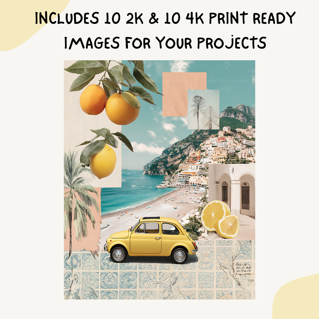 Amalfi-coast-italian-scrapbook-midjourney-ai-prompt-car