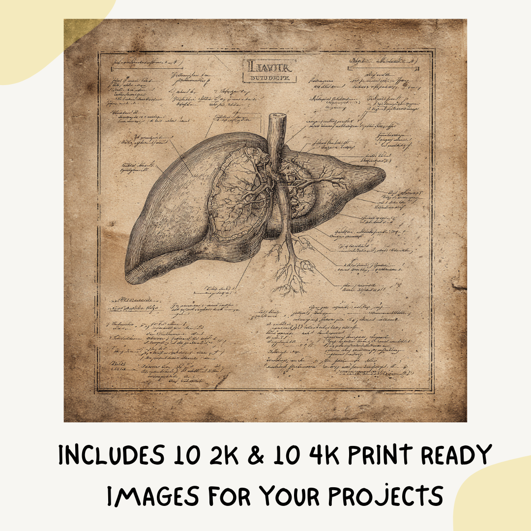 Historic-medical-illustration-of-a-human-body-part-Midjourney-generated-art-in-copperplate-engraving-style-on-aged-paper-with-Latin-labels-liver
