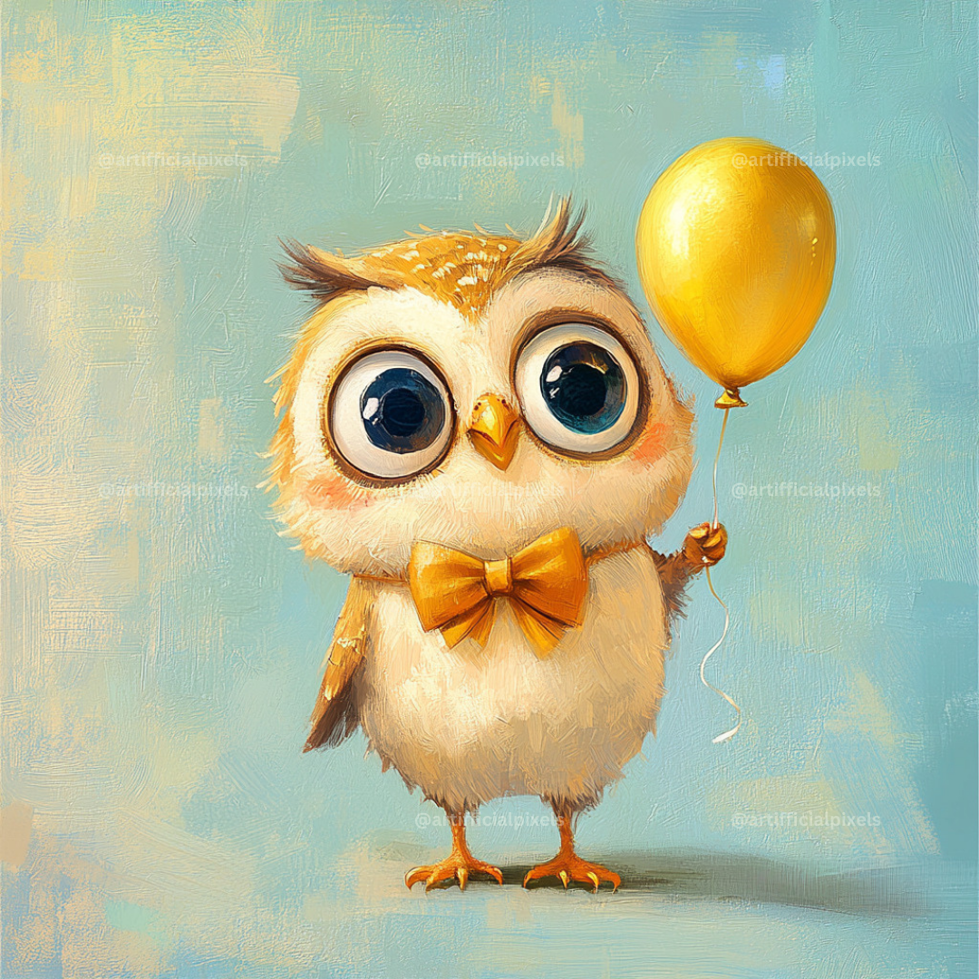 Midjourney Prompt Base Pack: Cartoon Style Animals Holding Balloons