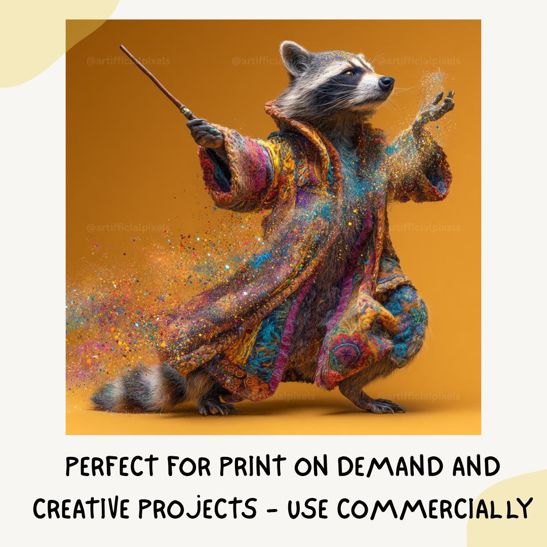 Rainbow-Coloured-Confetti-Magic-Animals-Raccoon