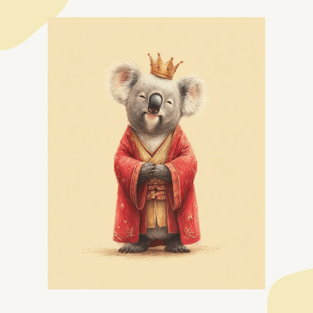 Midjourney Prompt for Creating Cute Hanfu Animal AI Generated Art Posters