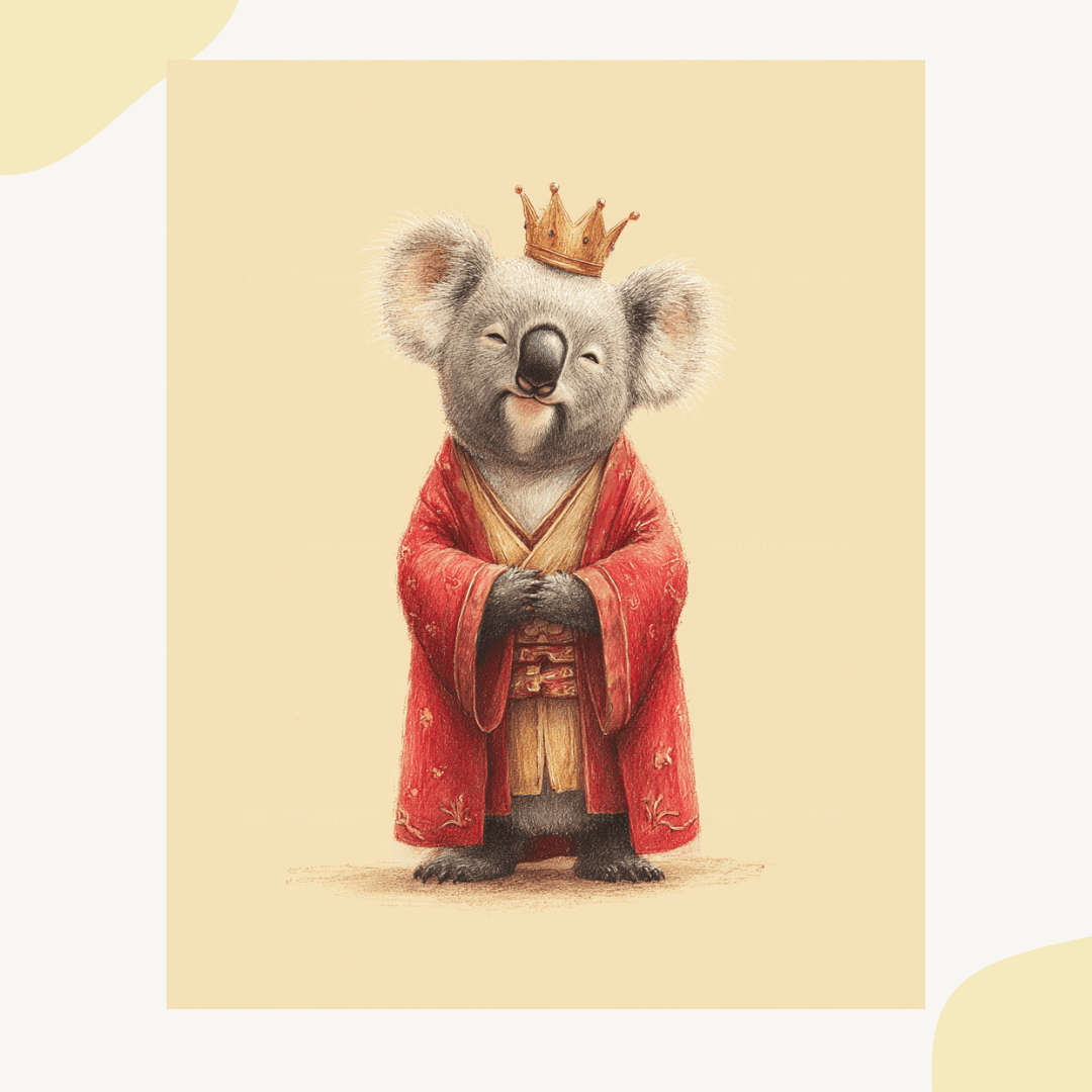 Midjourney Prompt for Creating Cute Hanfu Animal AI Generated Art Posters