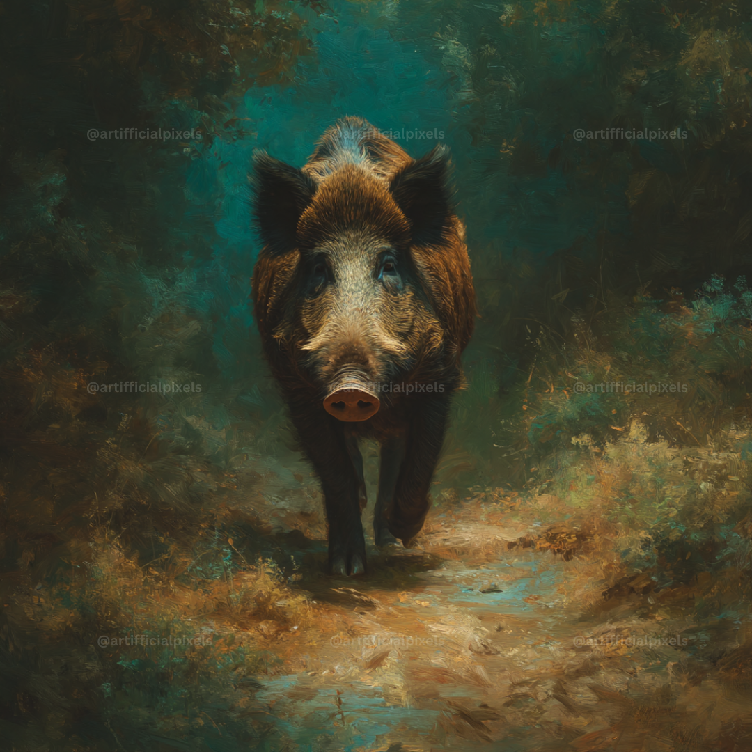 Painterly Wildlife Portraits AI Art Generator – Midjourney Prompt Pack with Images