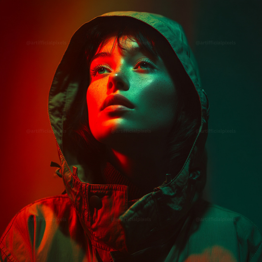 FREE Red & Green Studio Portrait Prompt Pack for Midjourney