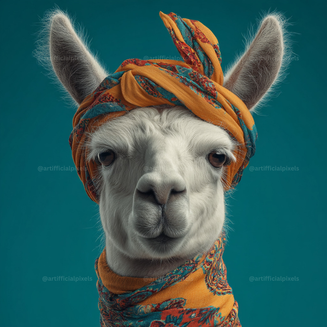 Animal Portraits in Colourful Scarves AI Art Prompts – Midjourney Pack with Images