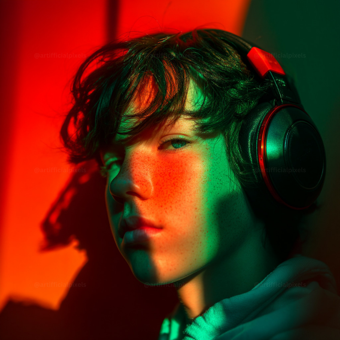 FREE Red & Green Studio Portrait Prompt Pack for Midjourney