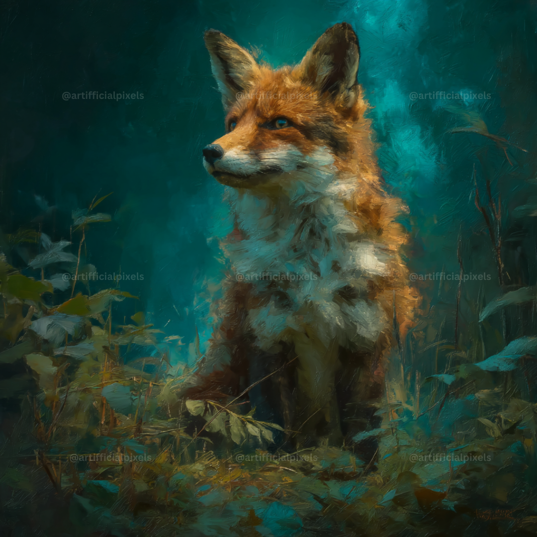 Painterly Wildlife Portraits AI Art Generator – Midjourney Prompt Pack with Images
