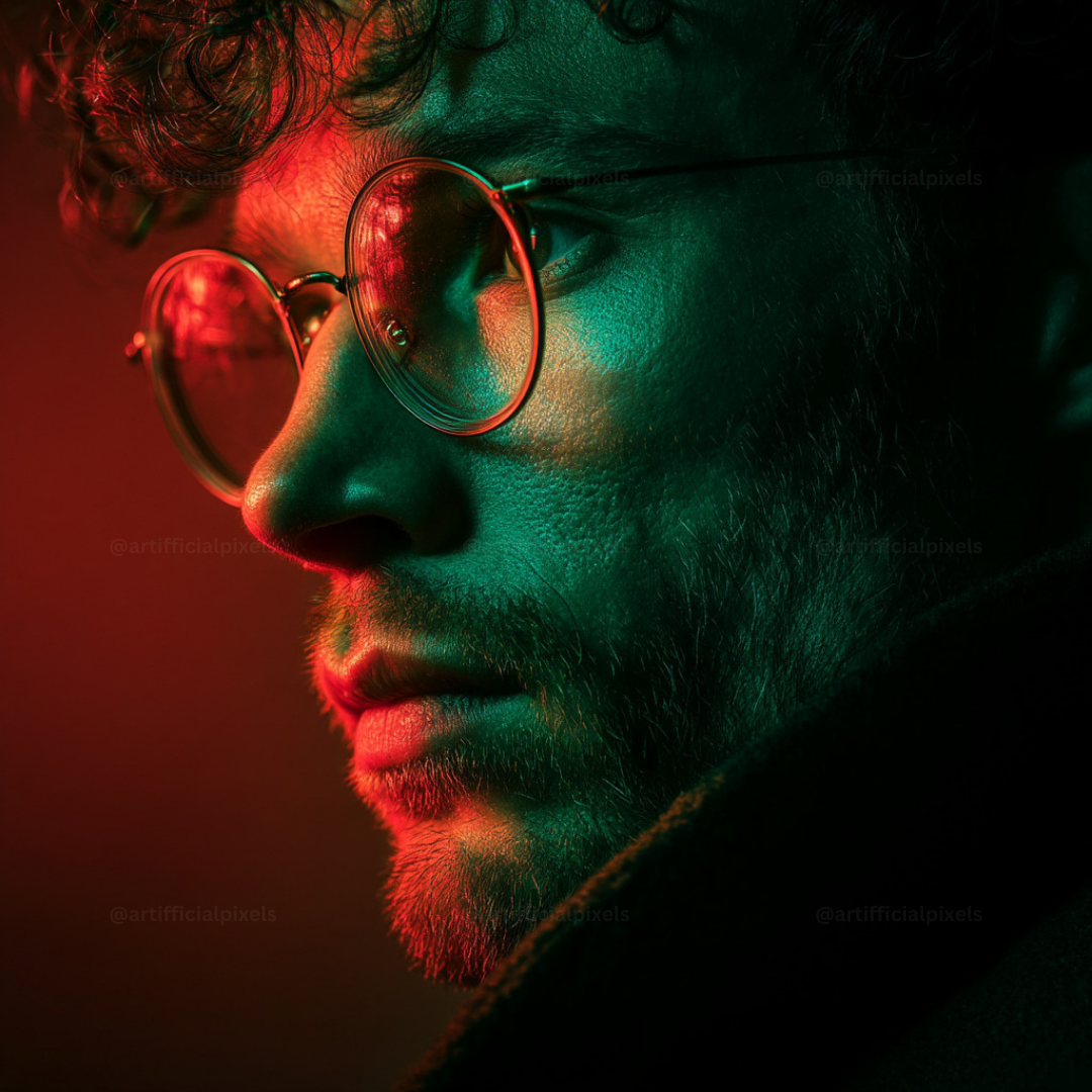 FREE Red & Green Studio Portrait Prompt Pack for Midjourney