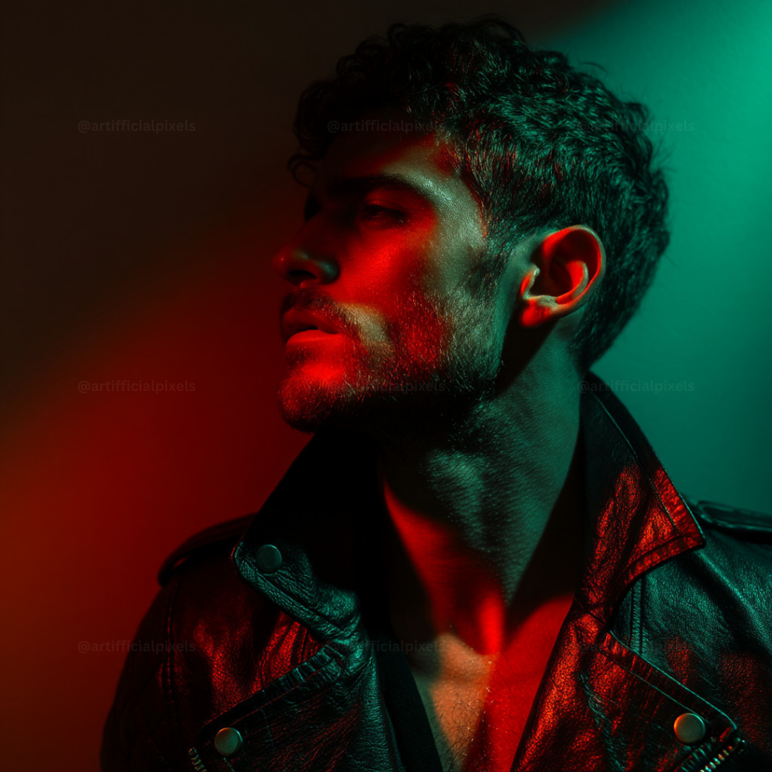 FREE Red & Green Studio Portrait Prompt Pack for Midjourney