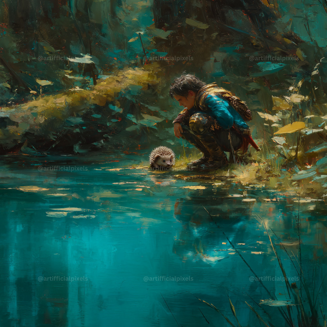 Forest Companions by the Water AI Art Prompts – Midjourney Pack with Images