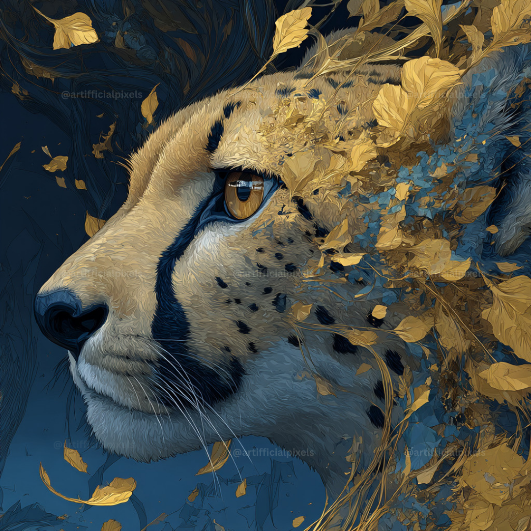 Golden Gothic Animal AI Art Prompts – Midjourney Pack with Images