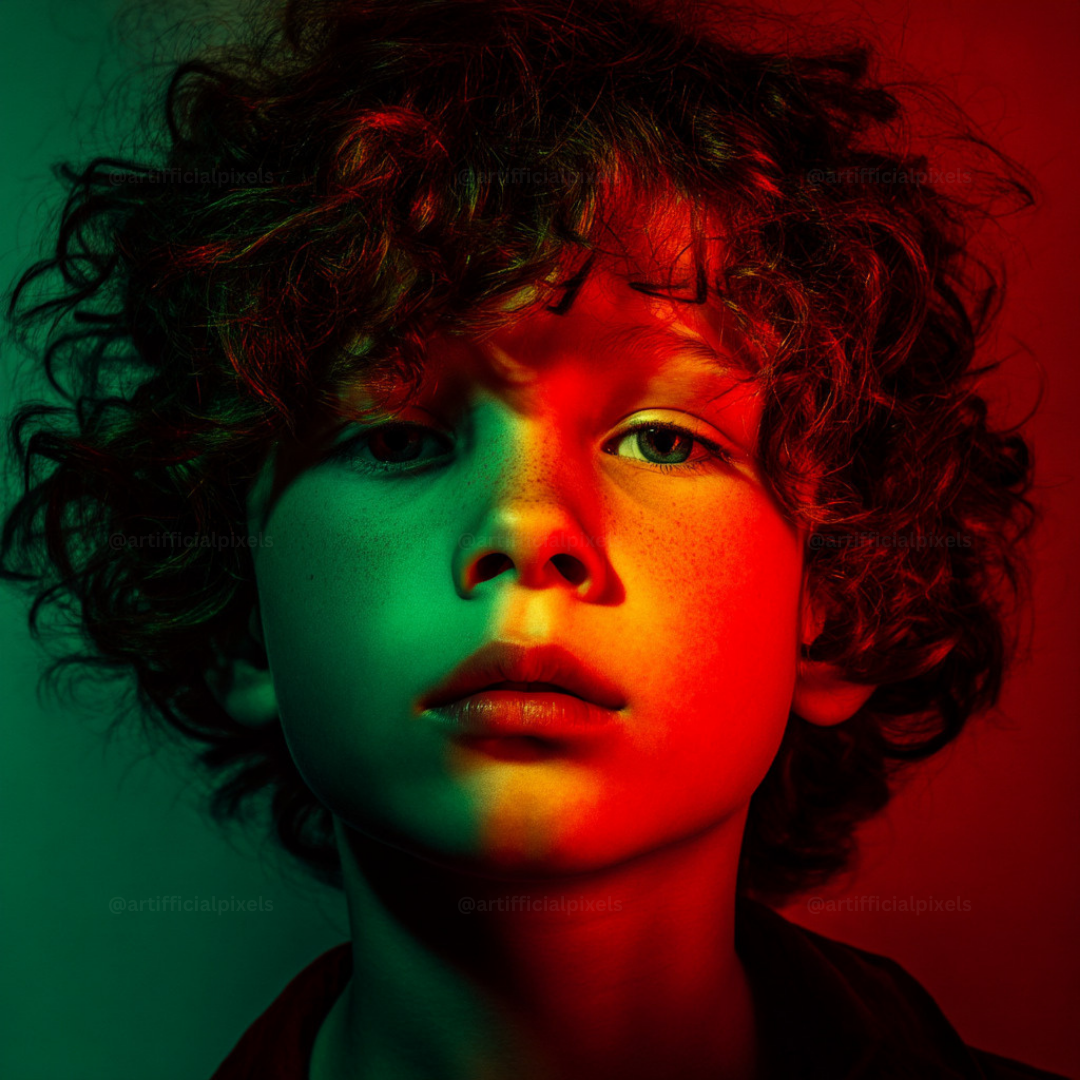 FREE Red & Green Studio Portrait Prompt Pack for Midjourney