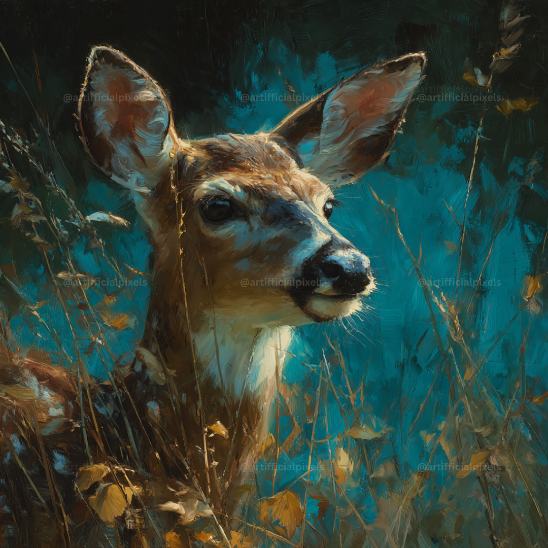 Painterly Wildlife Portraits AI Art Generator – Midjourney Prompt Pack with Images