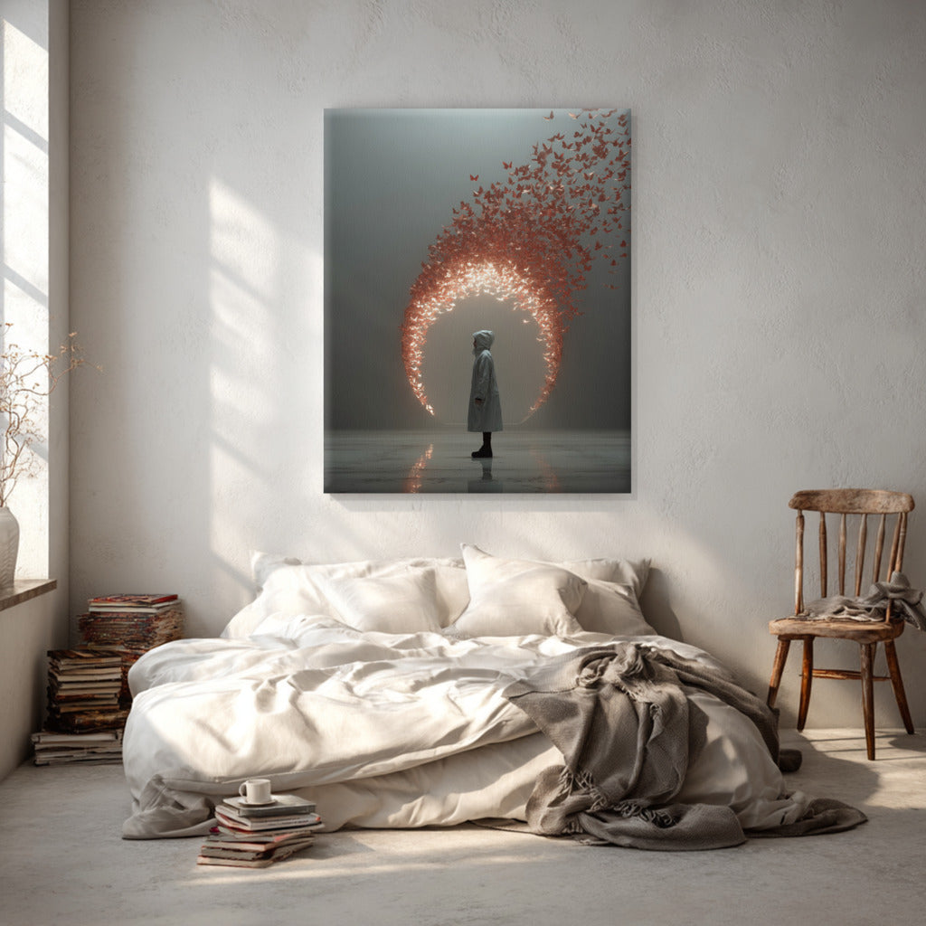 Portal of Flight Canvas Print – AI Generated Surreal Portrait Wall Art