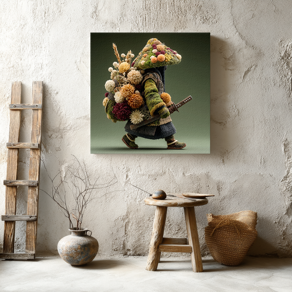 Folklore Floral Monk Canvas | Unique AI Wall Art Print