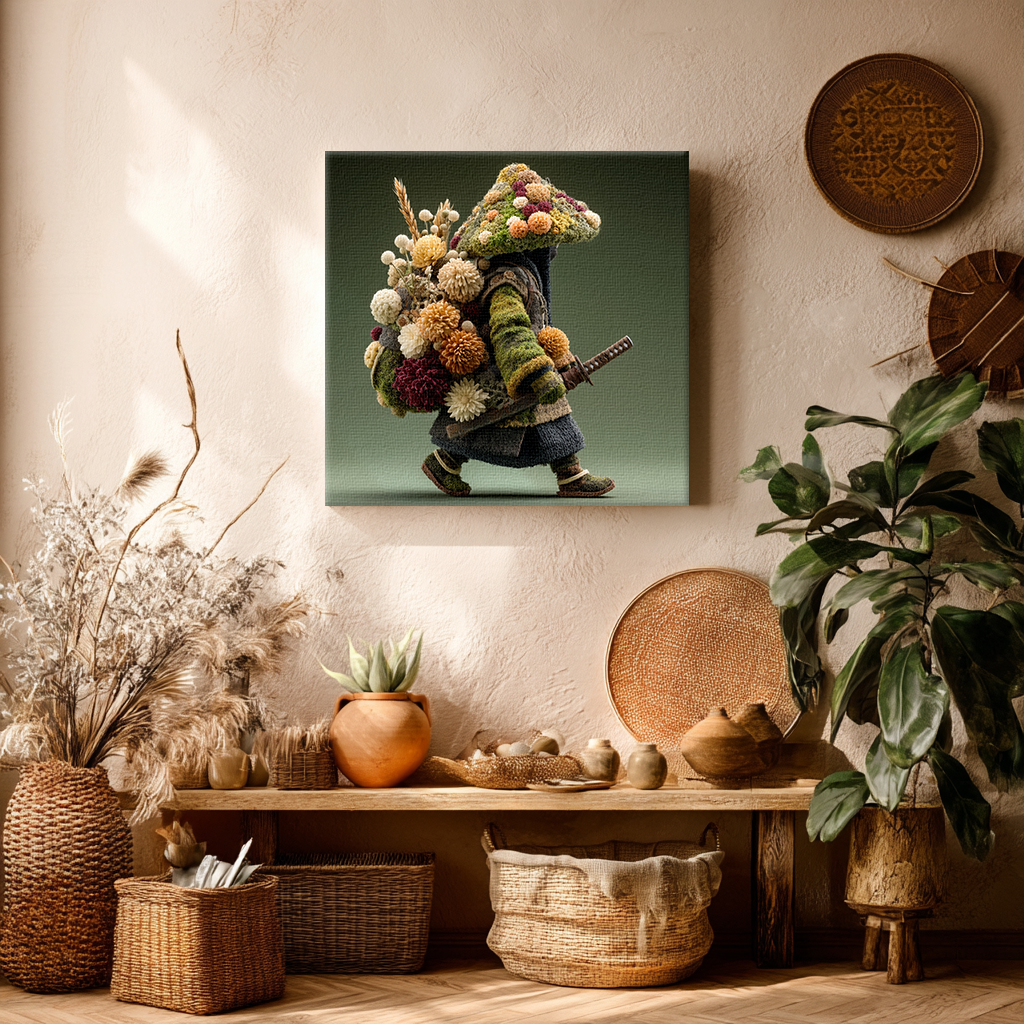 Folklore Floral Monk Canvas | Unique AI Wall Art Print