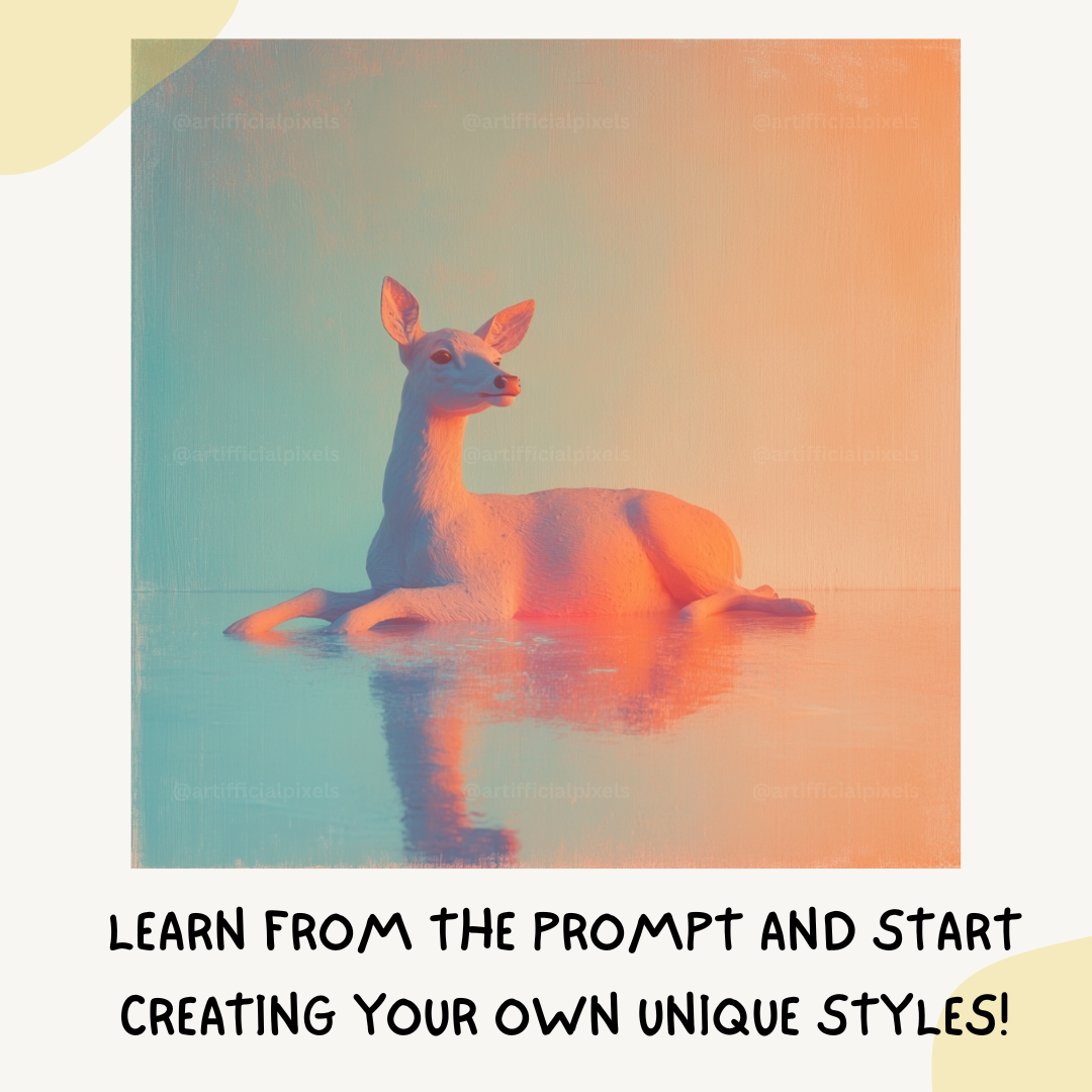 calm-reflective-pastel-animals-midjourney-ai-art-prompt-deer