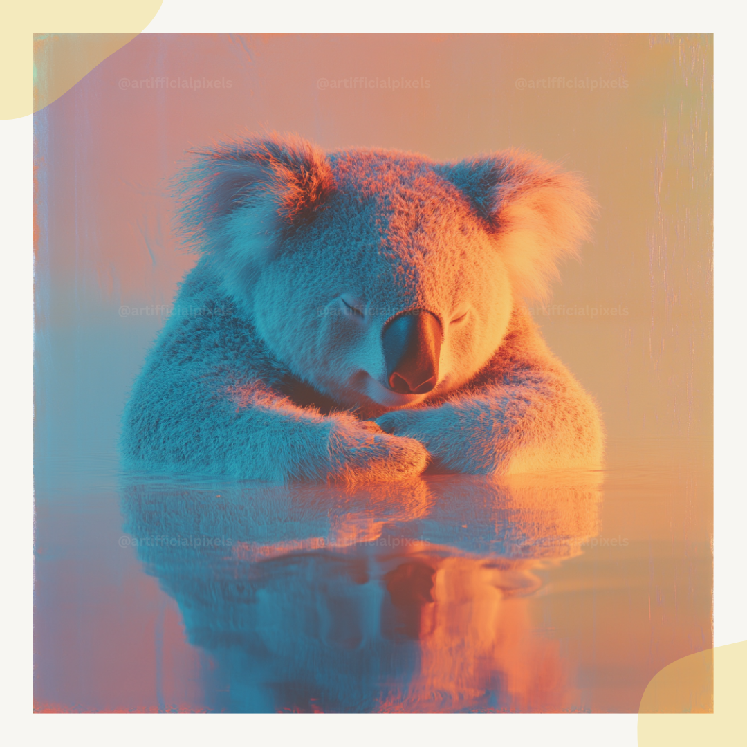calm-reflective-pastel-animals-midjourney-ai-art-prompt-koala
