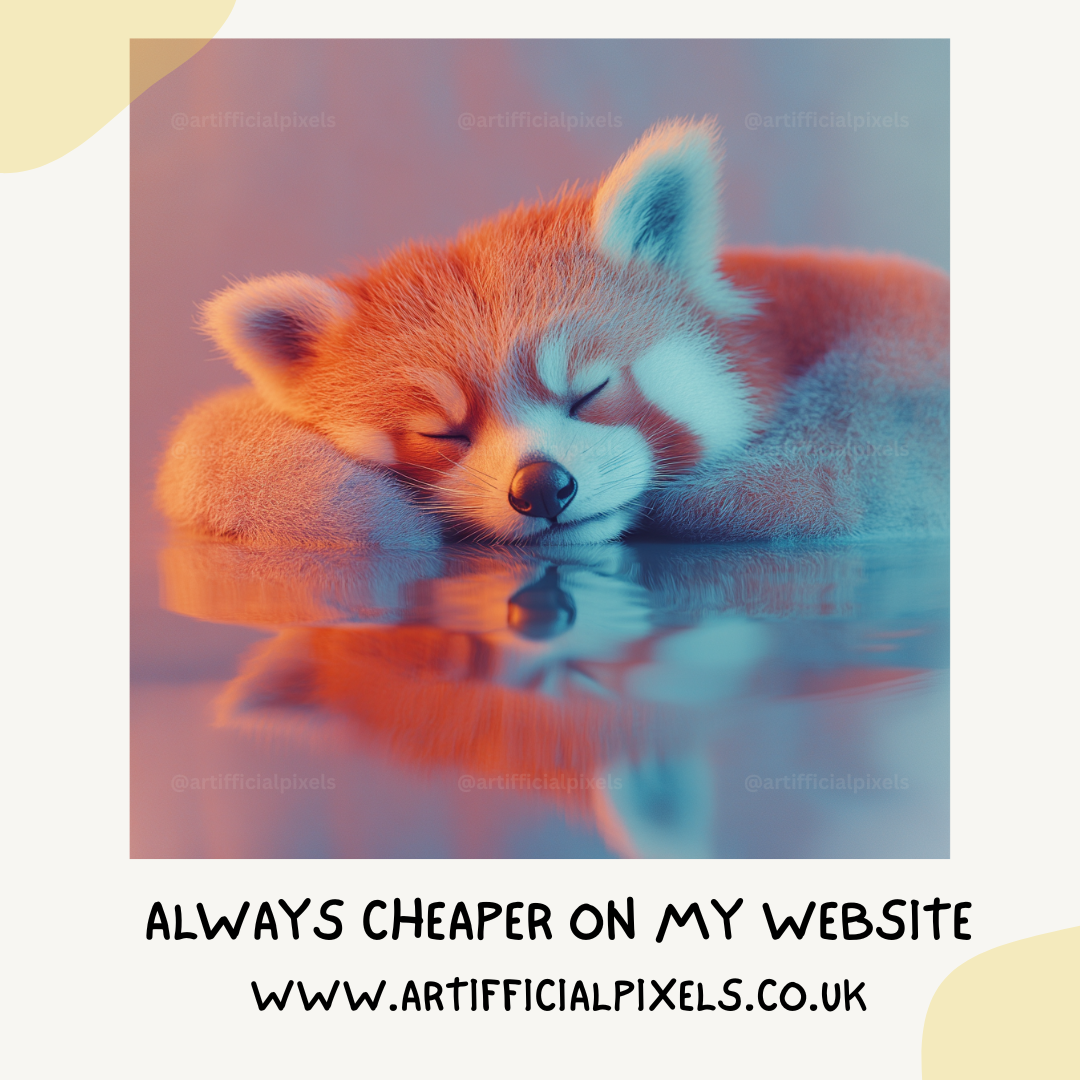 calm-reflective-pastel-animals-midjourney-ai-art-prompt-red-panda