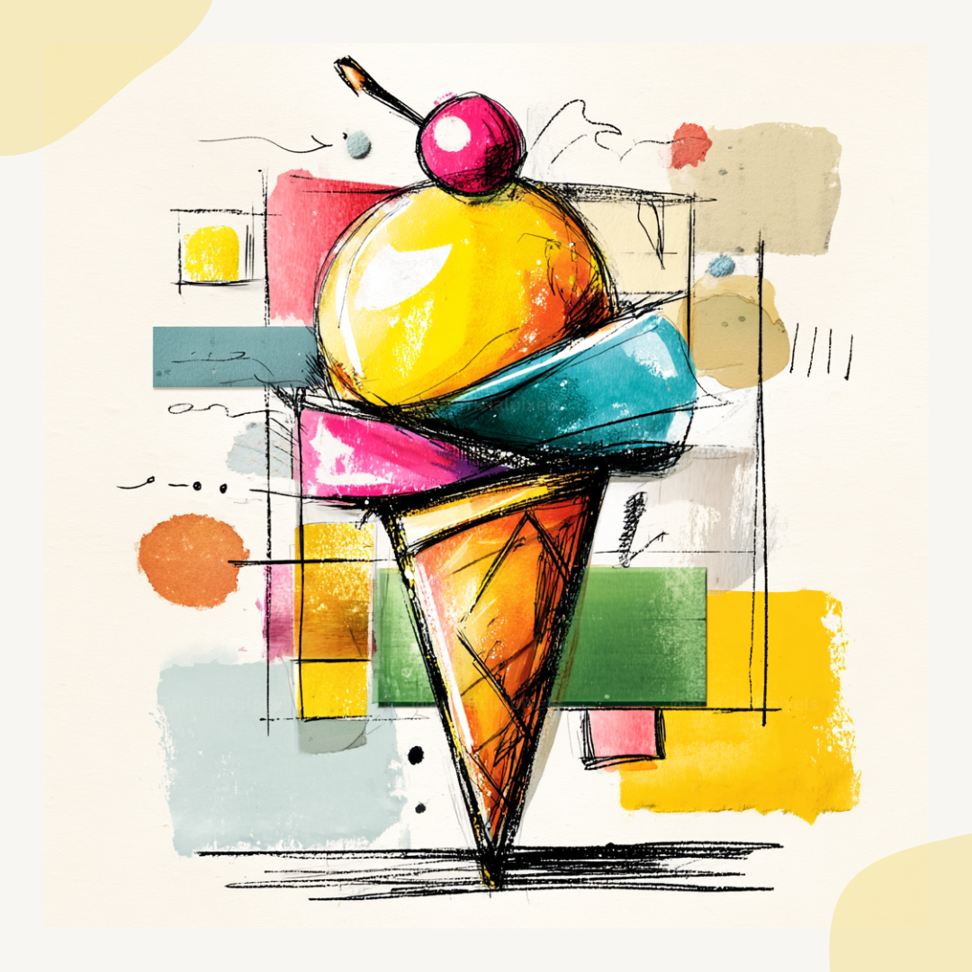 colourful-sketchpad-objects-midjourney-ai-art-prompt-ice-cream-cone
