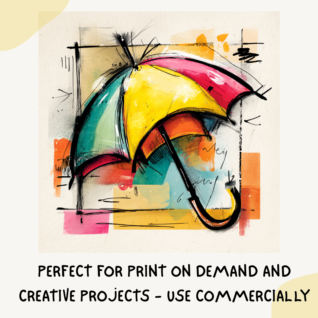 colourful-sketchpad-objects-midjourney-ai-art-prompt-umbrella