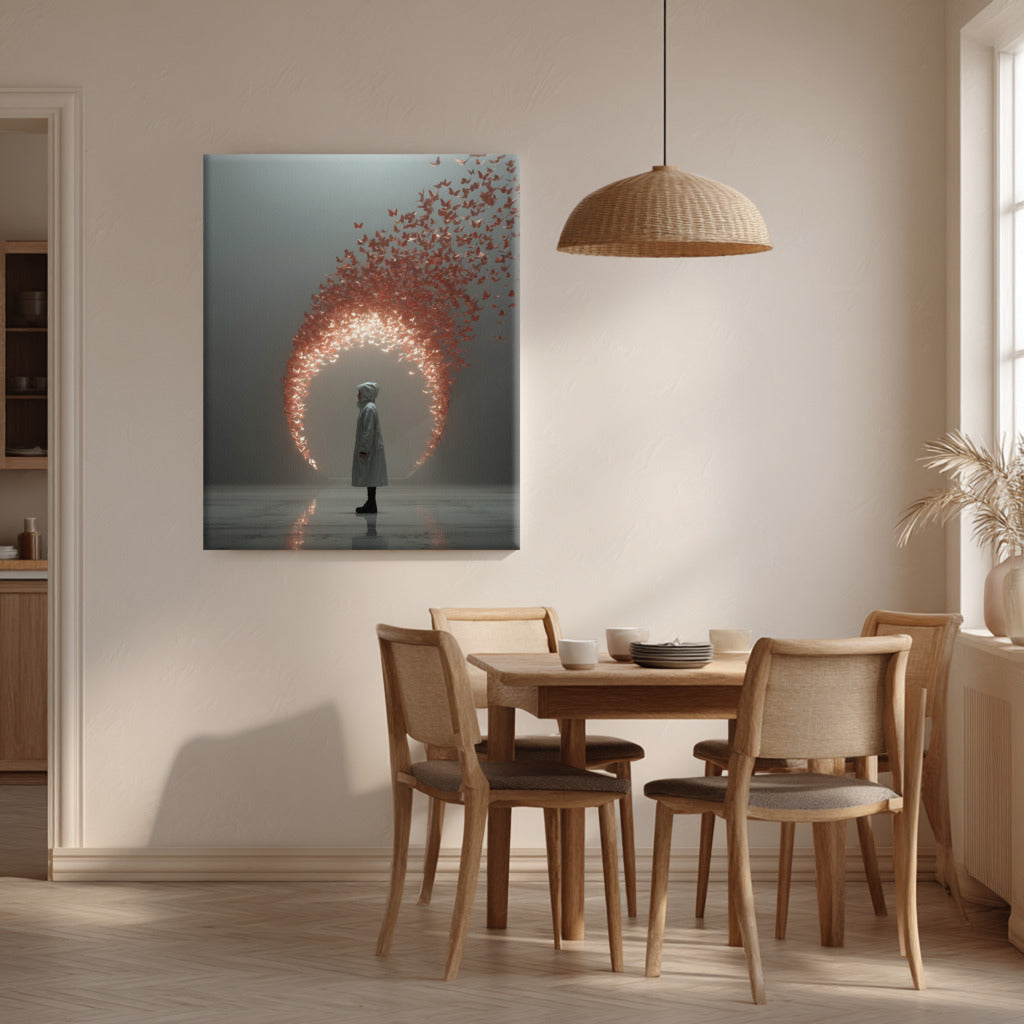 Portal of Flight Canvas Print – AI Generated Surreal Portrait Wall Art