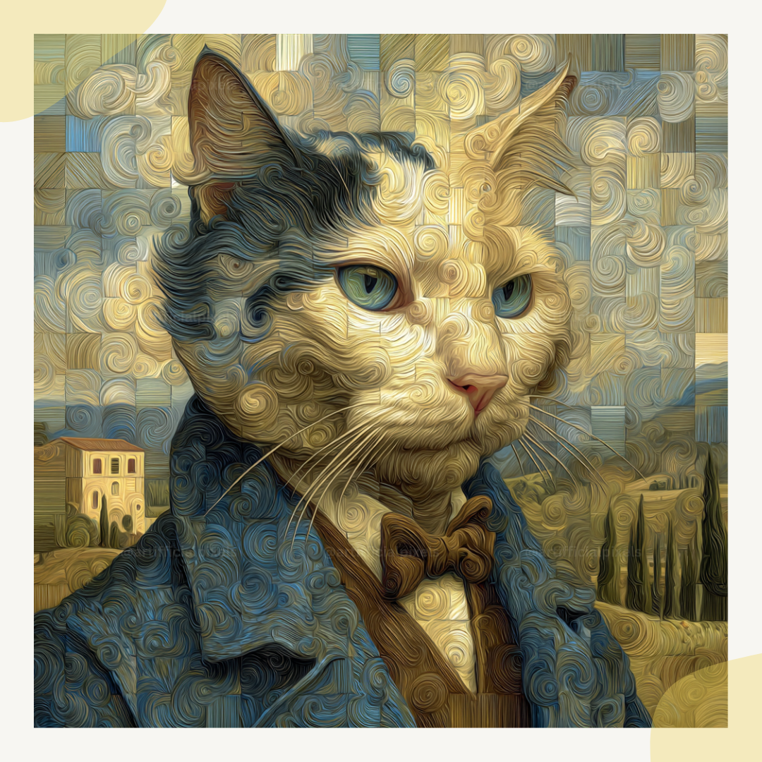 customisable-midjourney-ai-image-bundle-watercolour-cubism-art-cat