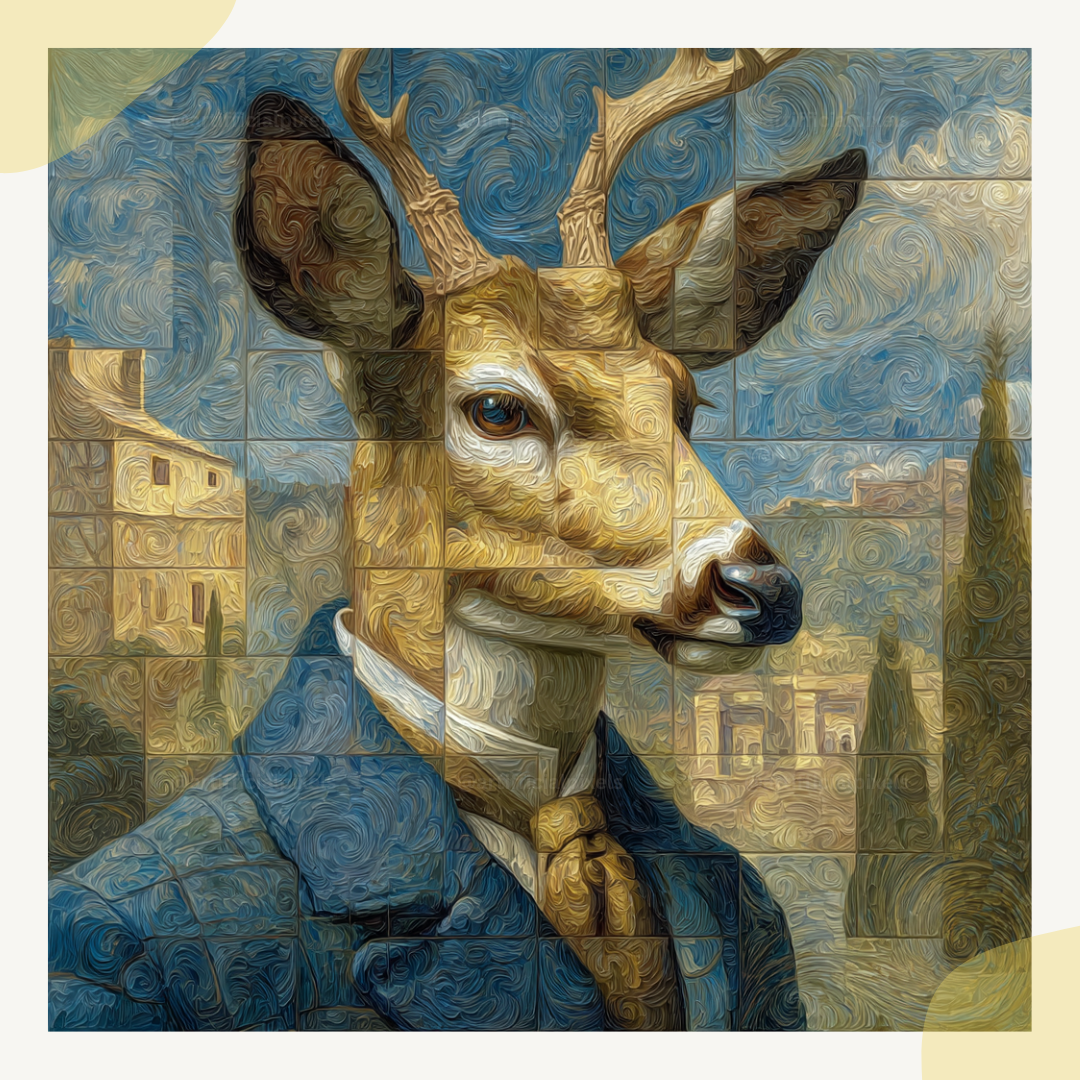 customisable-midjourney-ai-image-bundle-watercolour-cubism-art-deer