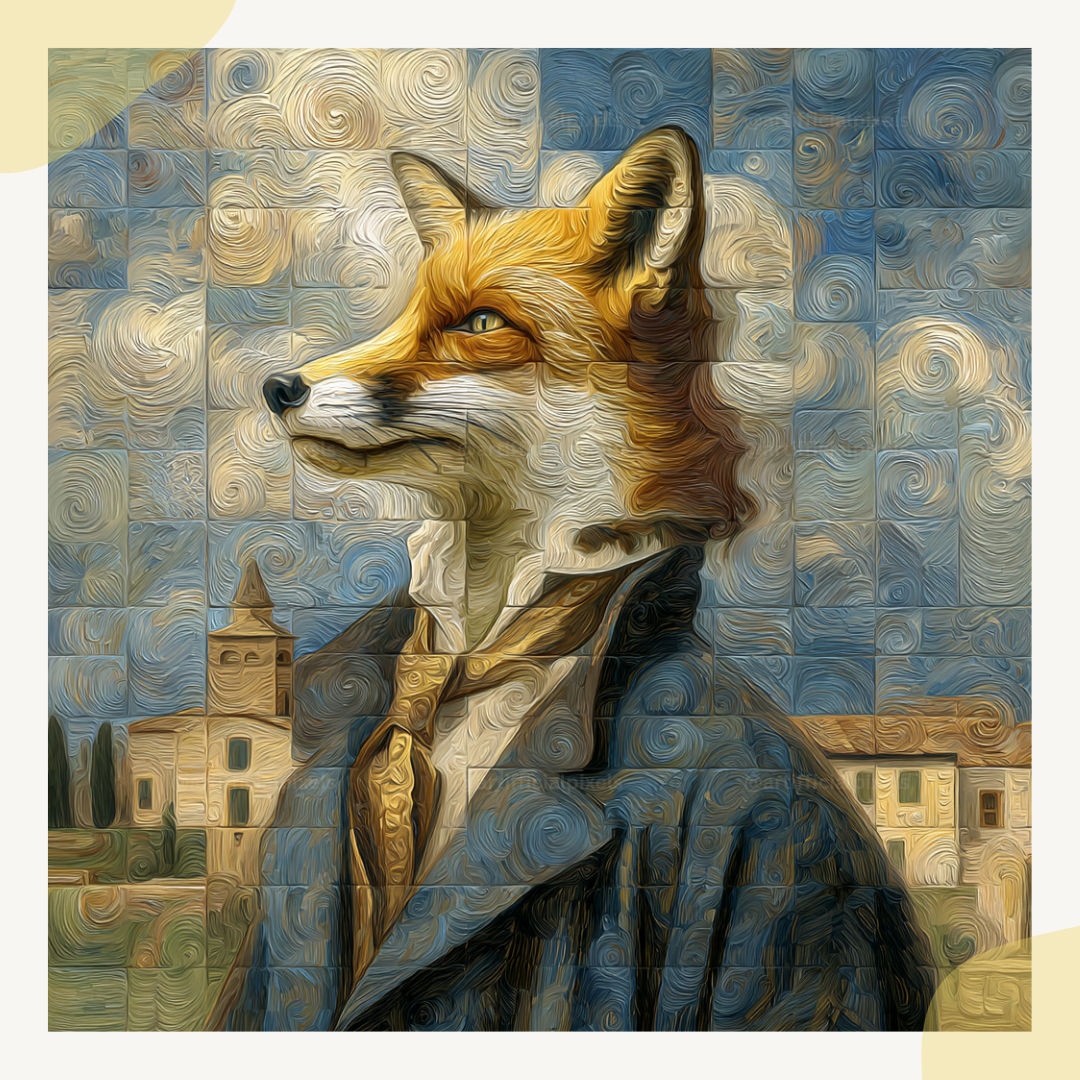customisable-midjourney-ai-image-bundle-watercolour-cubism-art-fox