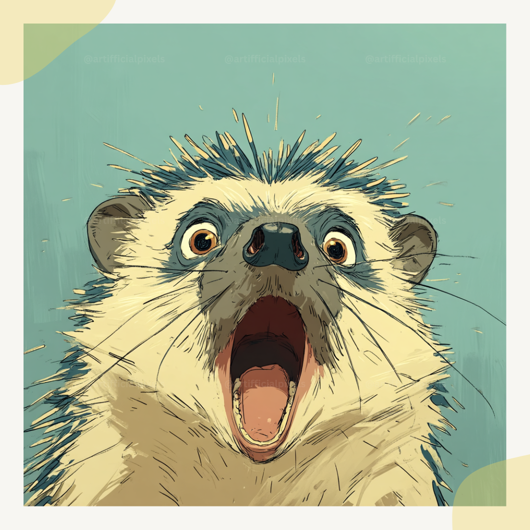 customisable-midjourney-ai-prompt-stylised-animal-sketches-hedgehog