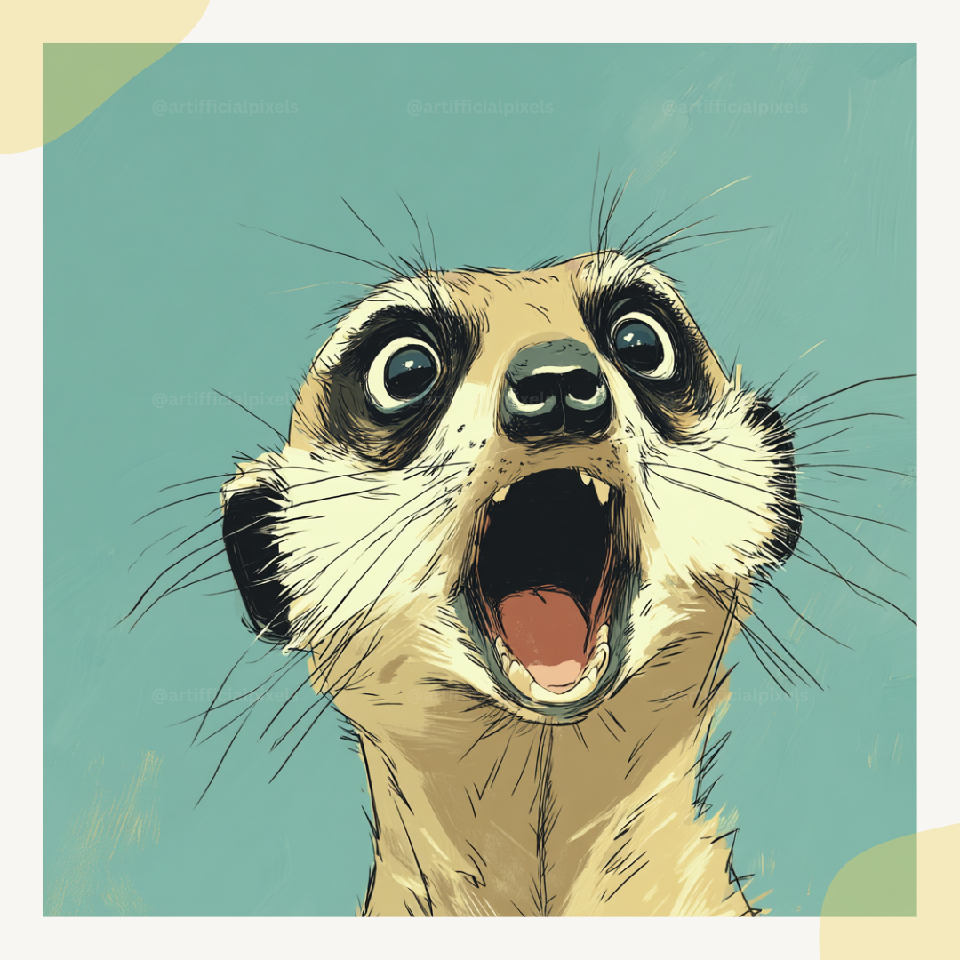 customisable-midjourney-ai-prompt-stylised-animal-sketches-meerkat-art