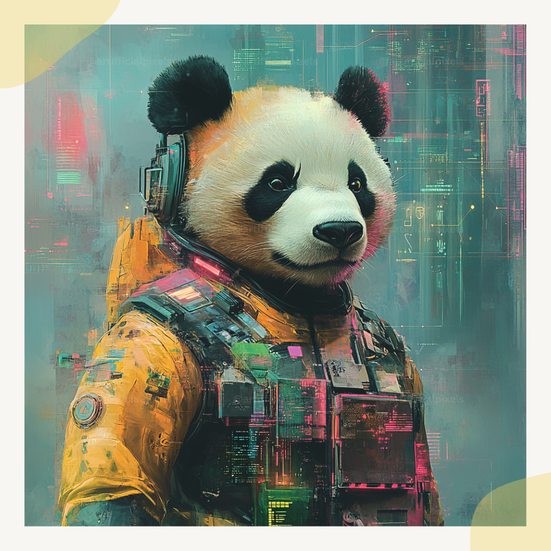 cyberpunk-animal-portraits-midjourney-ai-art-prompt-panda