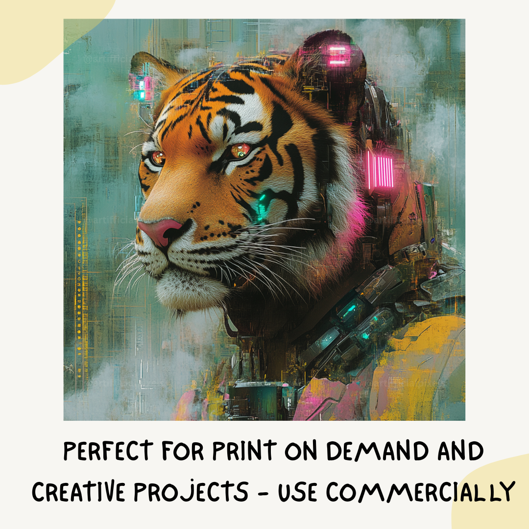 cyberpunk-animal-portraits-midjourney-ai-art-prompt-tiger