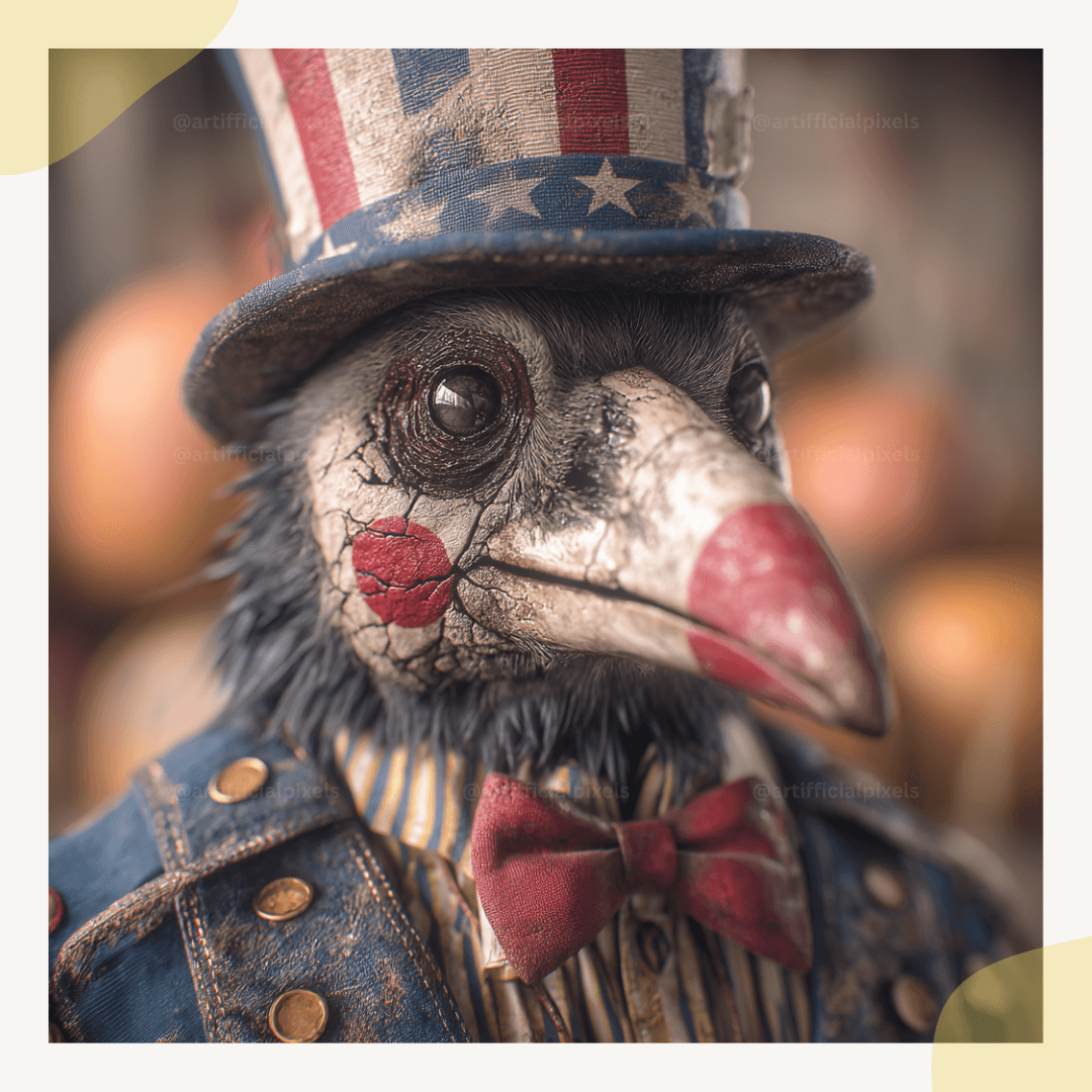Dark circus raven clown digital art graphic with gothic aesthetic perfect for spooky crafting and design projects