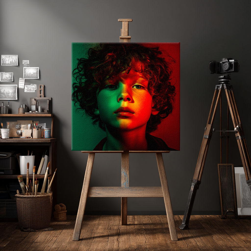 FREE Red & Green Studio Portrait Prompt Pack for Midjourney