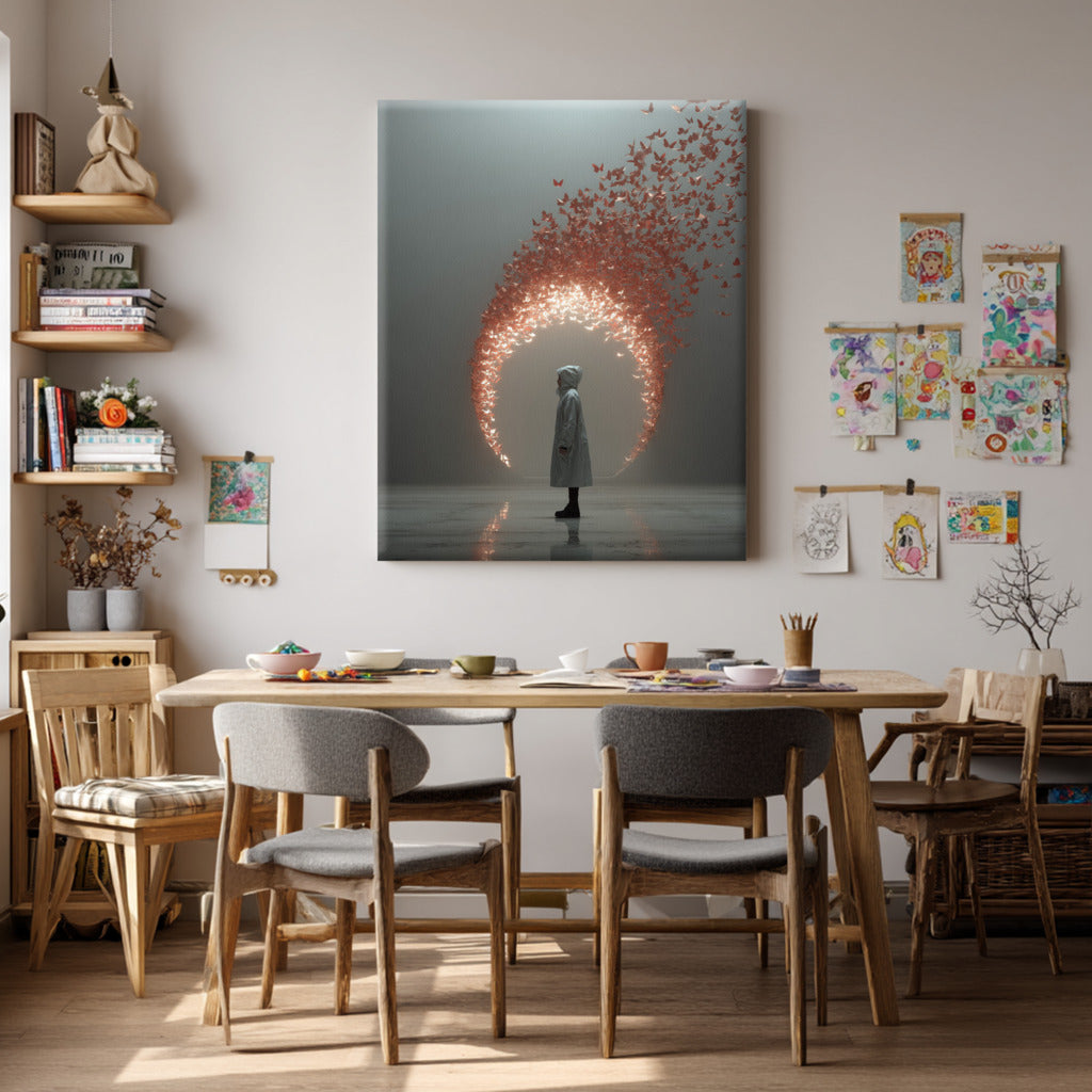 Portal of Flight Canvas Print – AI Generated Surreal Portrait Wall Art