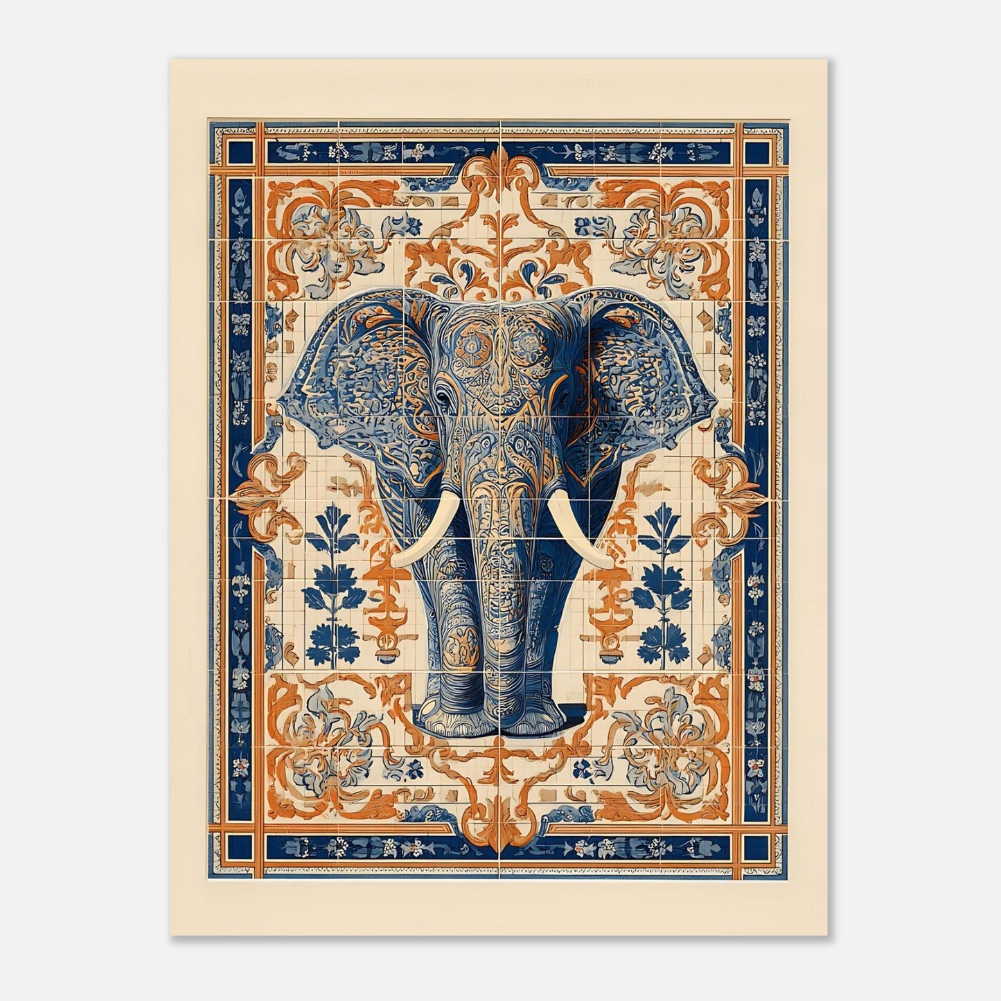 Elephant poster wall art print size 30x40 cm / 12x16 inch, modern eclectic style