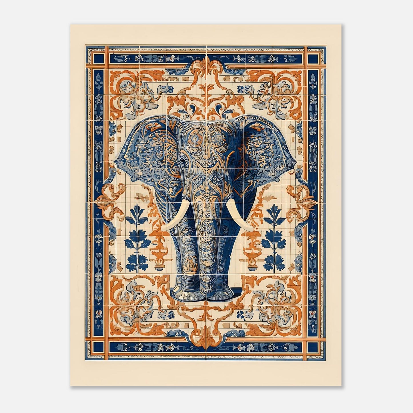 Elephant poster wall art print size 45x60 cm / 18x24 inch, vintage bohemian decor