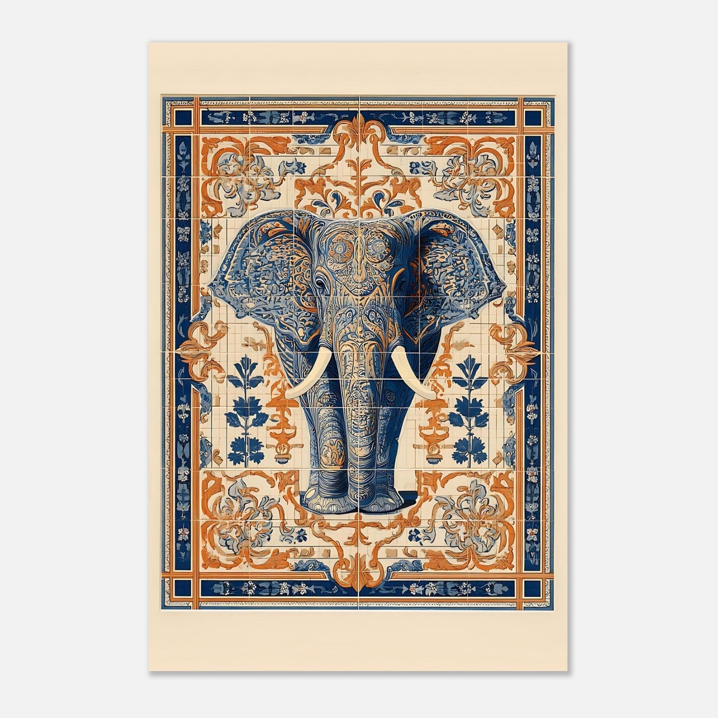 Elephant poster wall art print size 60x90 cm / 24x36 inch, large bohemian wall decor