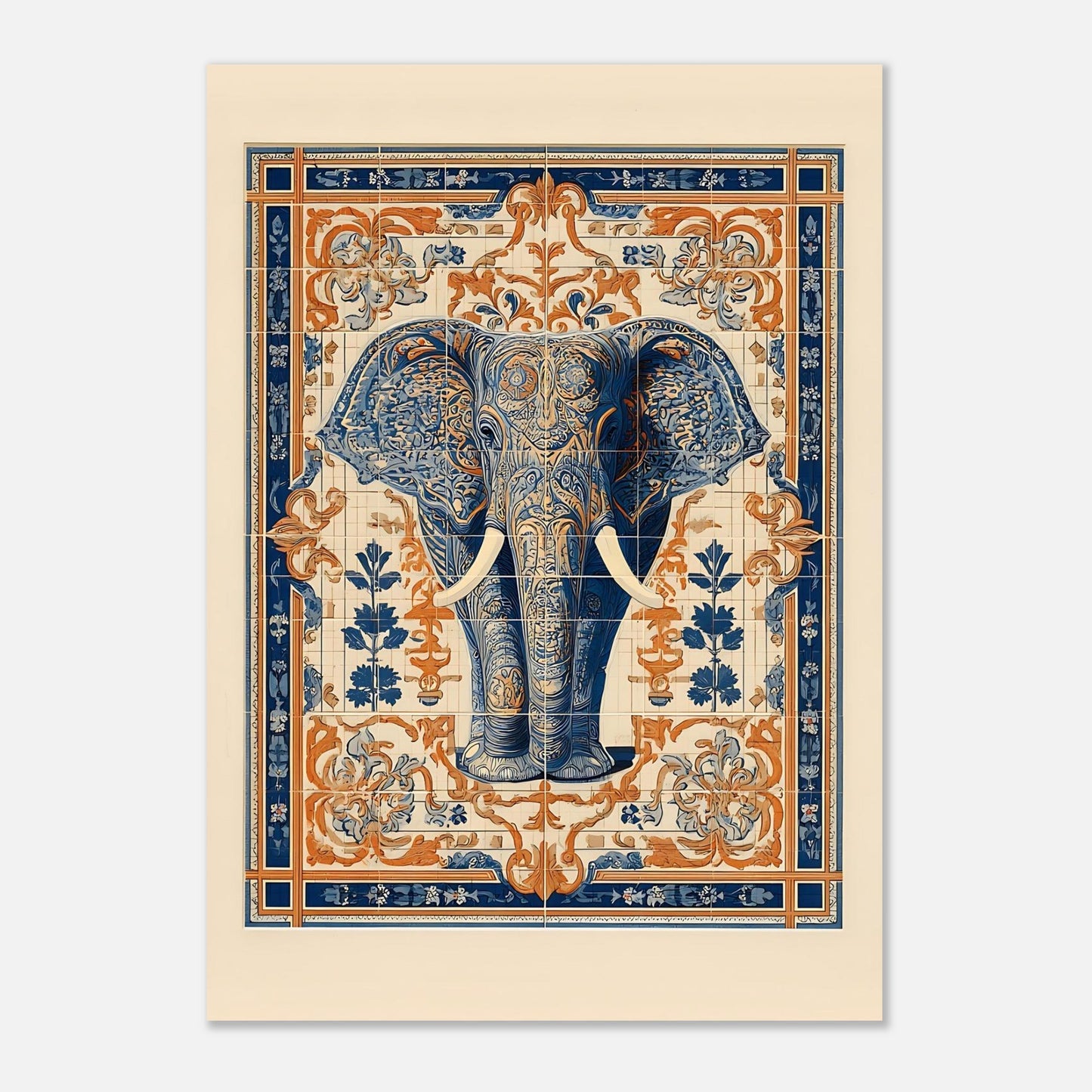 Elephant poster wall art print A1 size 59.4x84.1 cm, statement boho artwork