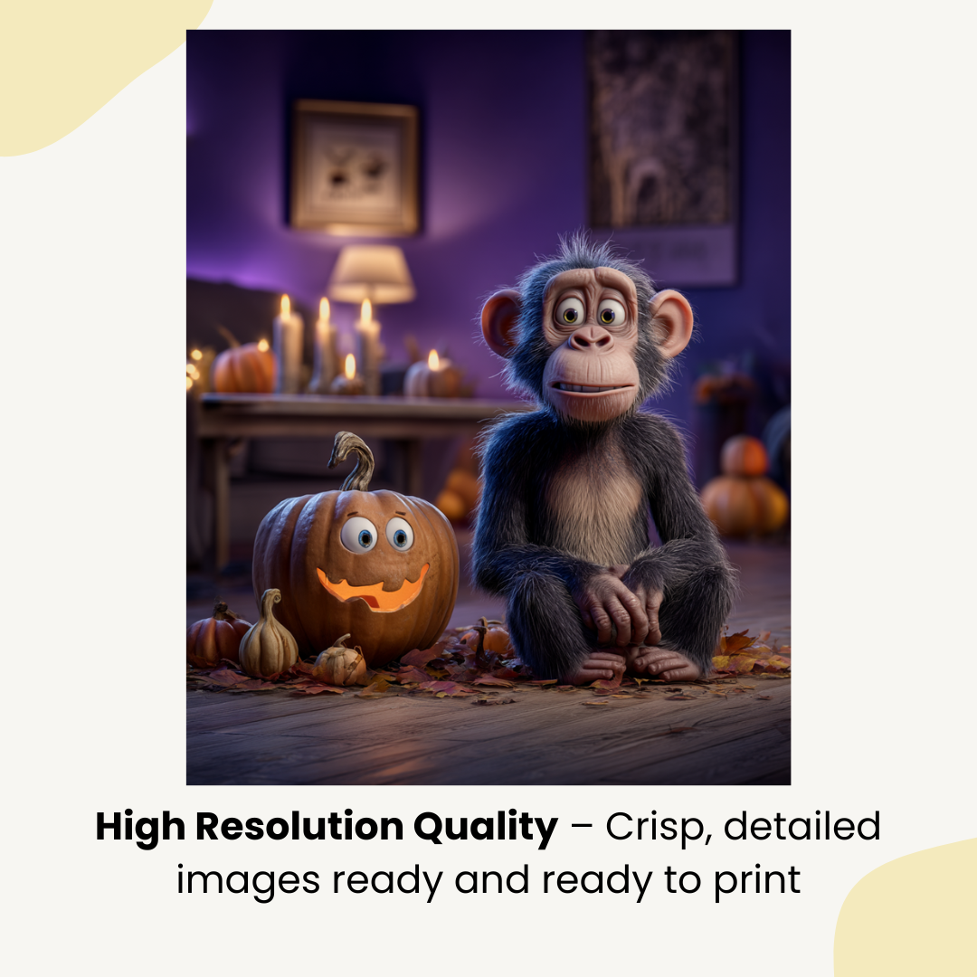 High resolution USP card highlighting Pixar-style digital art bundle with detailed animal and pumpkin designs.