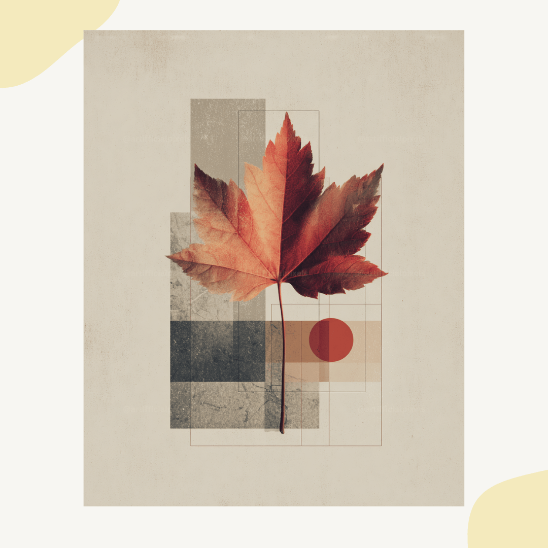 Japanese botanical geometric poster showcasing minimalist art print style for home styling