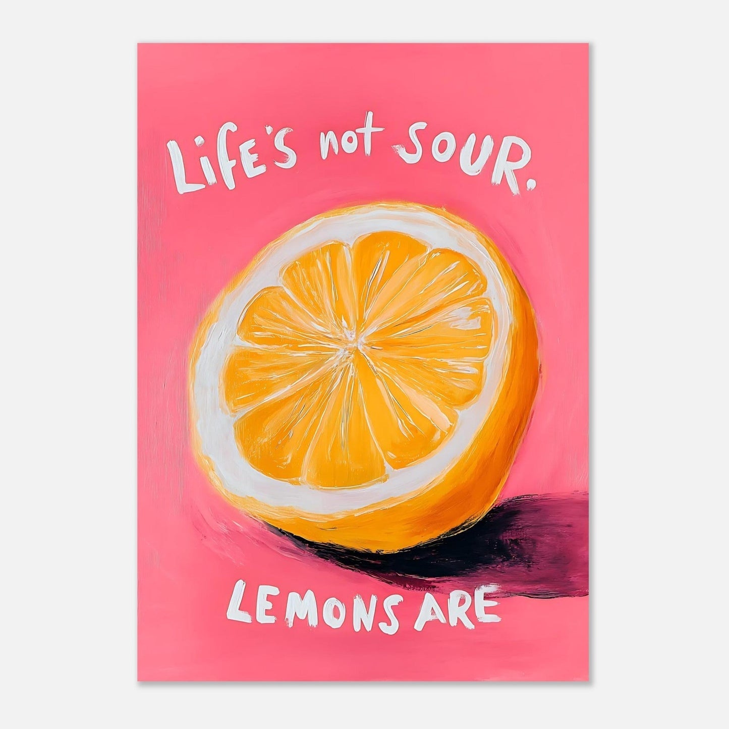 Lemon poster wall decor size reference displaying A2 dimensions for European standard visual art print