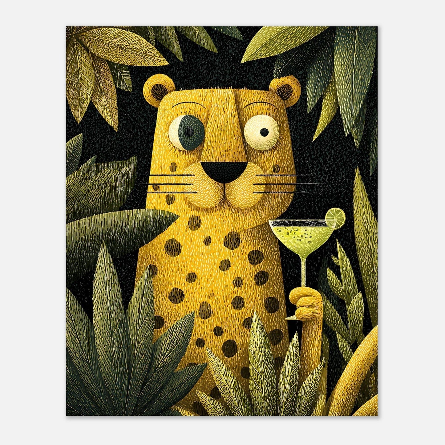 Leopard poster visual art design detail showing wildlife statement wall decor artwork