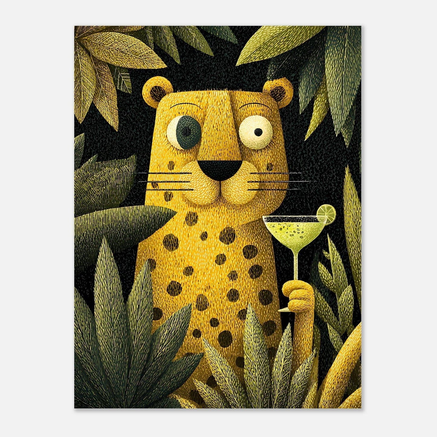 Leopard poster visual art design detail showing wildlife statement wall decor artwork