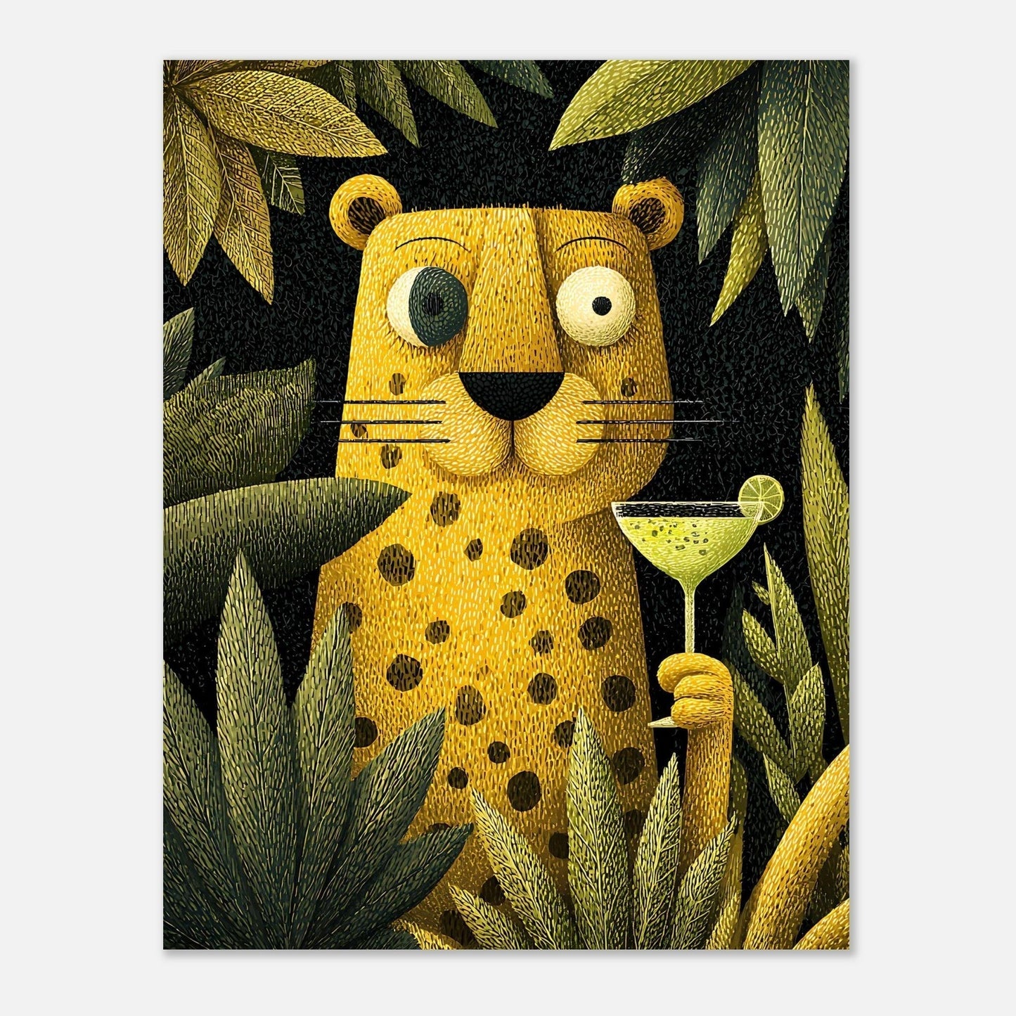 Leopard poster visual art design detail showing wildlife statement wall decor artwork